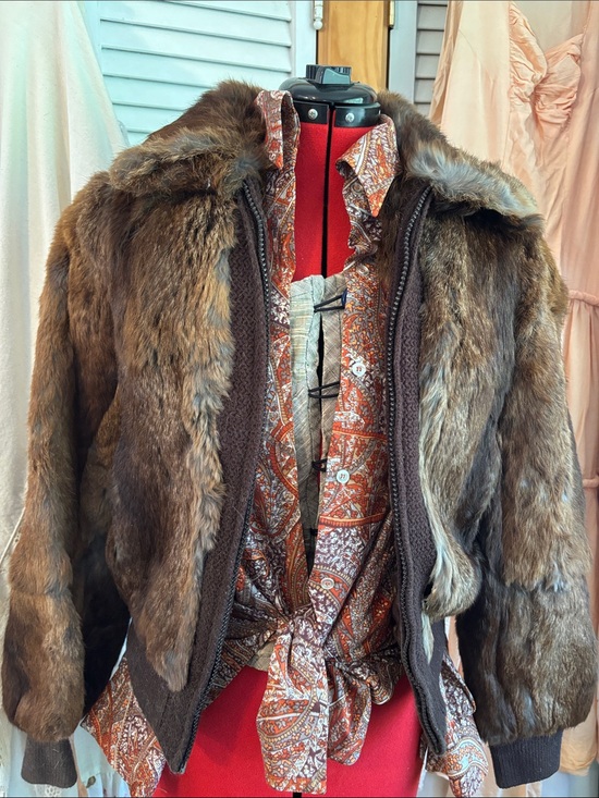 Dino Ricco Jackets & Blazers - Vintage genuine 100% Rabbit Fur Coat chocolate brown Hong Kong 70s bomber jacket